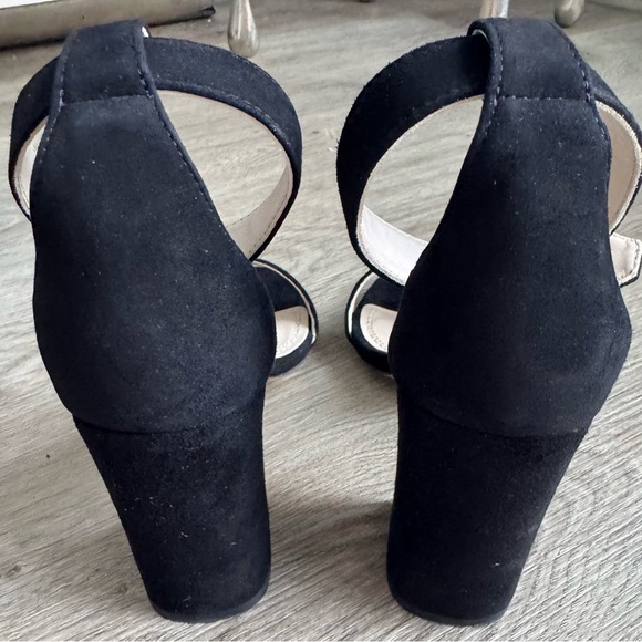 Maje Black Fariaz Suede Rhinestone Buckle Heels size 38 - Picture 7 of 9